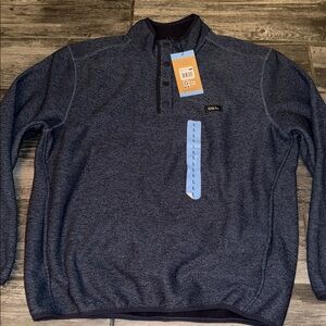 Eddie Bauer Men's Heathered Navy Quarter-Zip Pullover new $90.00
